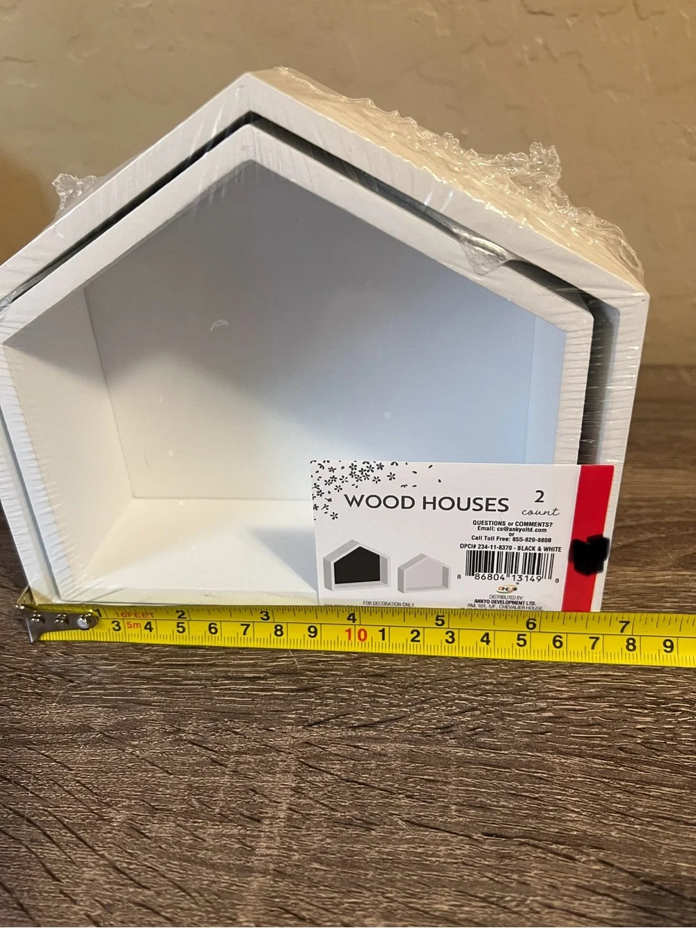 Target Bullseye Nesting Wood Houses Crates Display White Black NWT